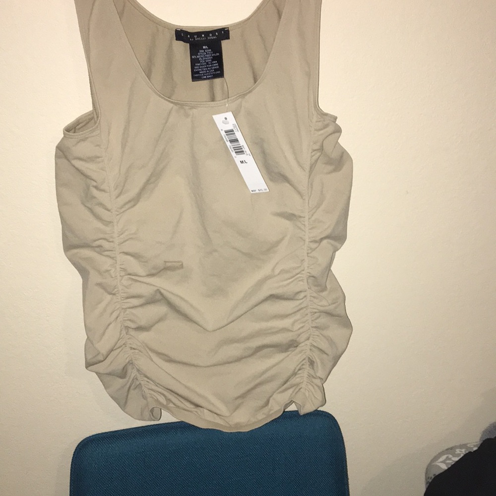 pleated skin color nude tank top